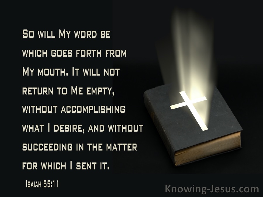 Isaiah 55:11 My Word Will Not Return To Me Empty (black)